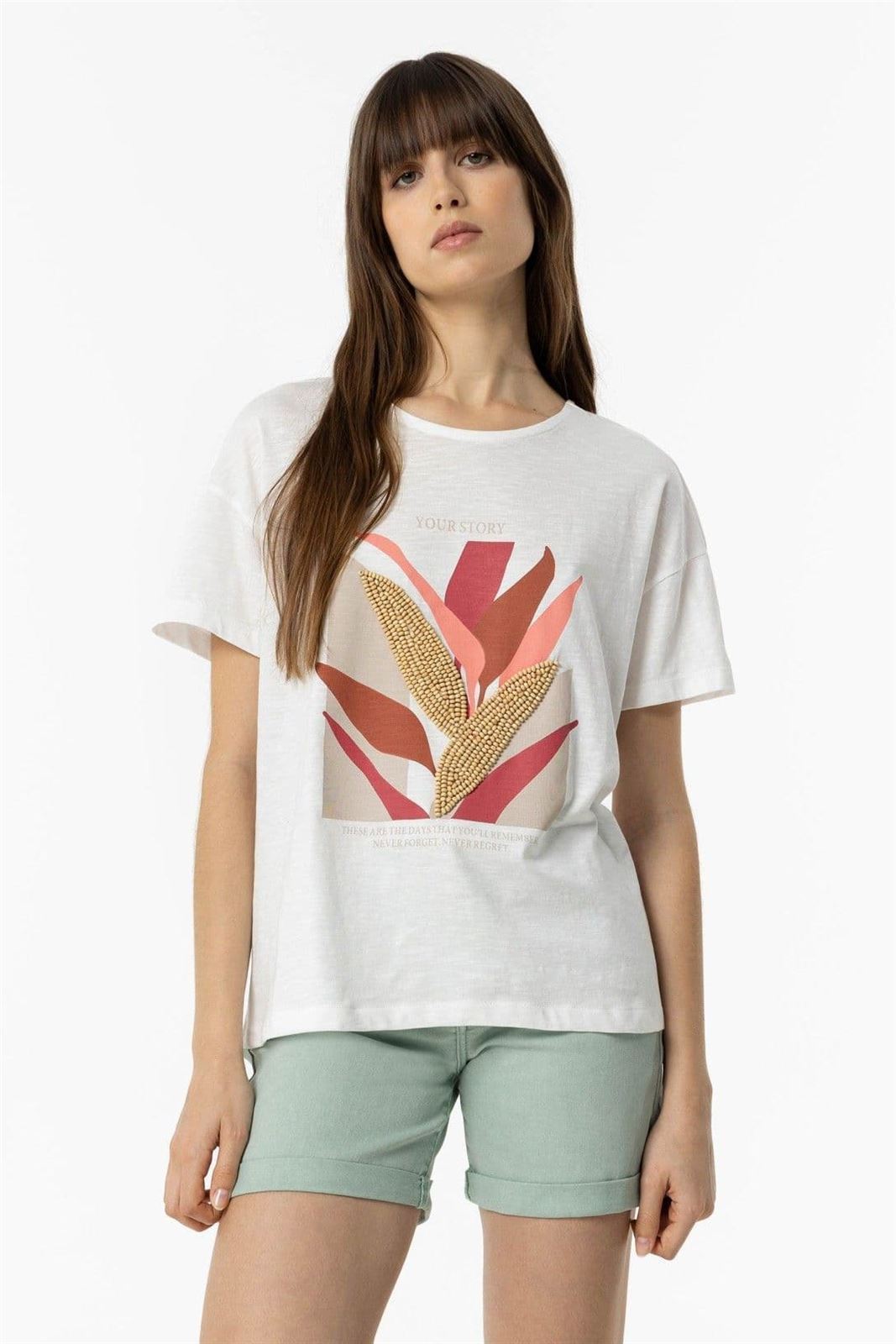 Camiseta Flame con Estampado y Abertura en Espalda, Ourika - Imagen 3
