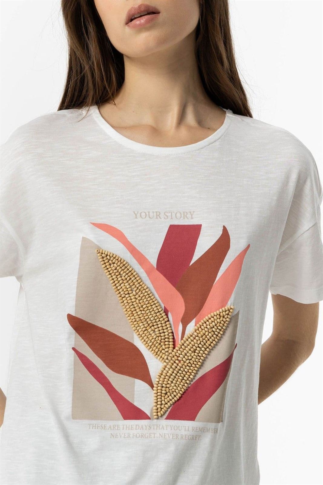 Camiseta Flame con Estampado y Abertura en Espalda, Ourika - Imagen 5