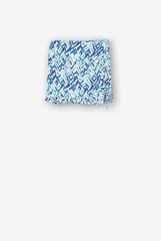 Falda Shorts Estampada azul con Frunces, Cali - Imagen 5