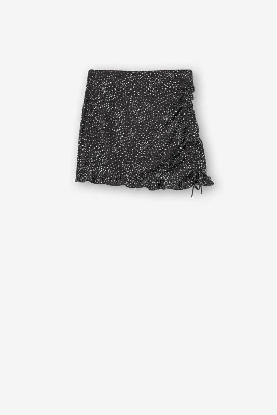 Falda Shorts Estampada negra con Frunces, Cali - Imagen 4