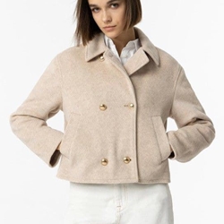 Abrigo corto beige, Dion - Imagen 1