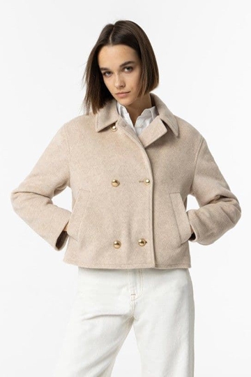 Abrigo corto beige, Dion - Imagen 1