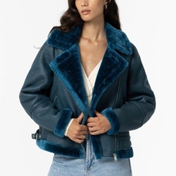 Abrigo Efecto Piel azul, Ice - Imagen 1