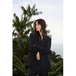 Blazer oversize Ichi, Fava Long - negro - Imagen 1