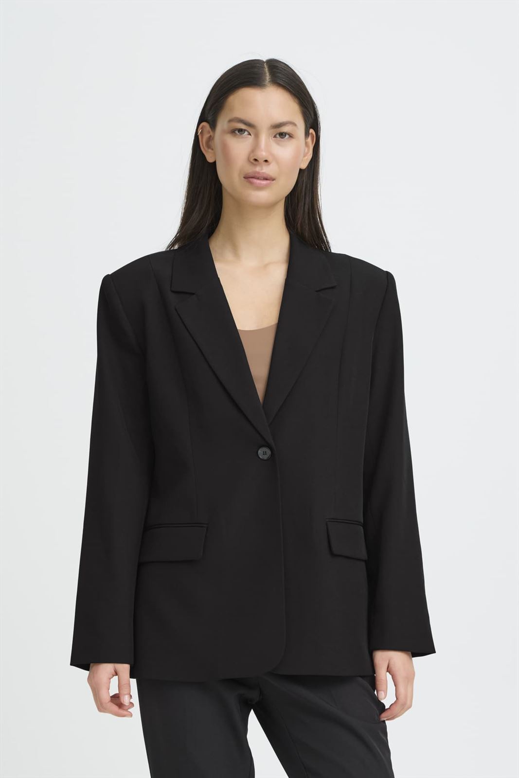 Blazer oversize Ichi, Fava Long - negro - Imagen 4