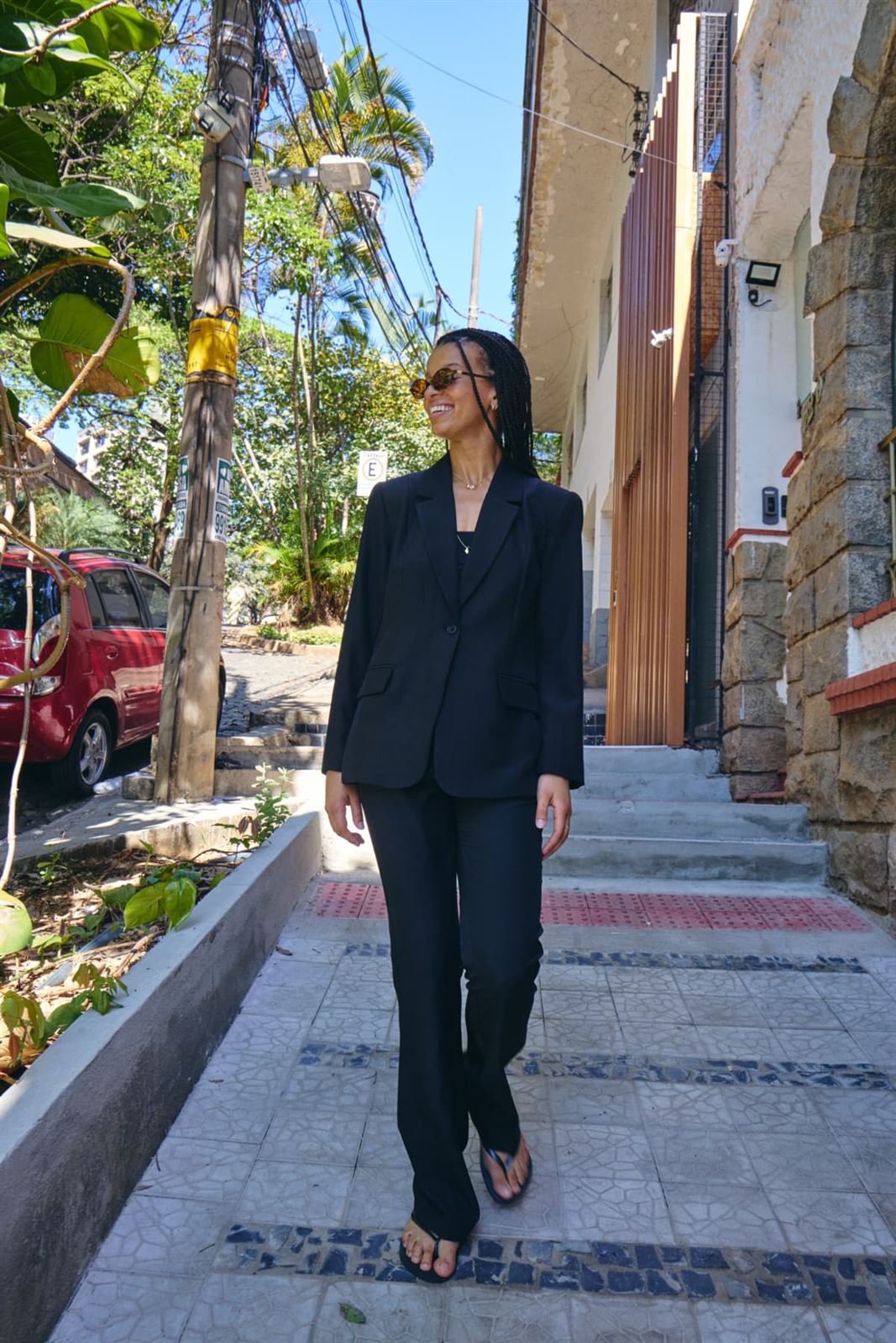 Blazer oversize Ichi, Fava Long - negro - Imagen 7