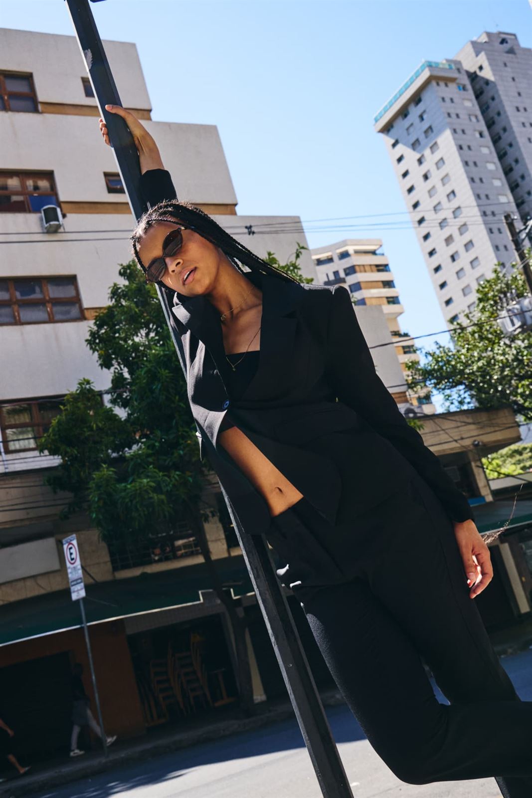 Blazer oversize Ichi, Fava Long - negro - Imagen 9