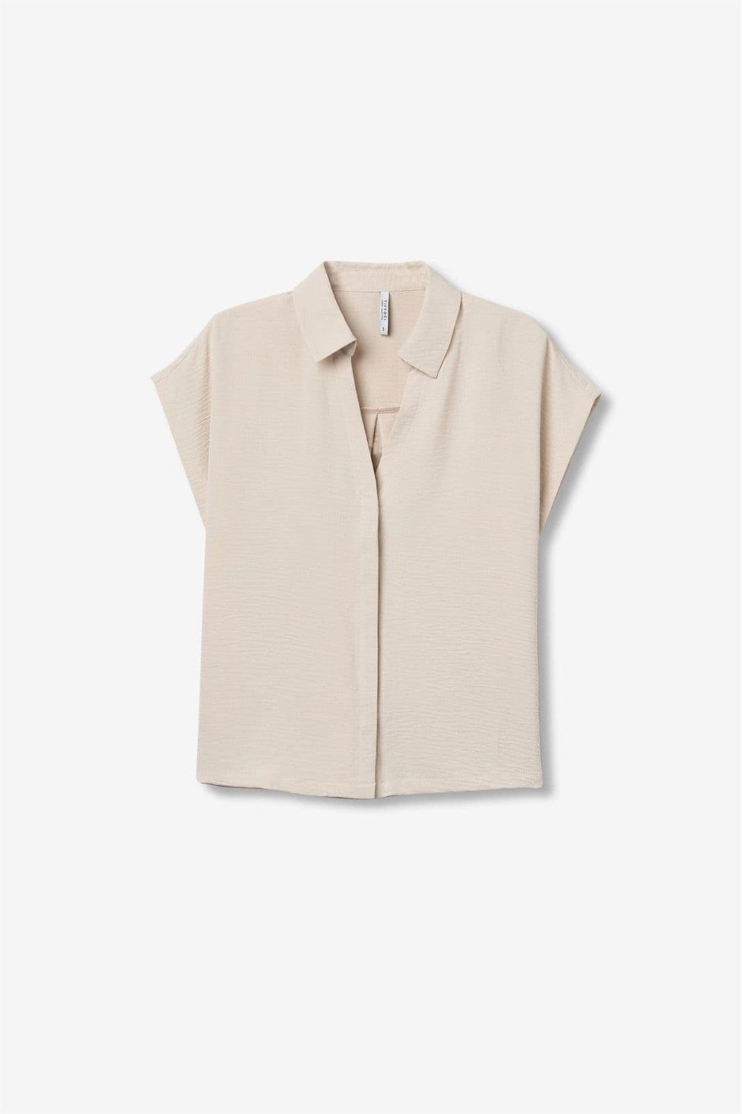 Blusa beige manga corta, Berto - Imagen 4