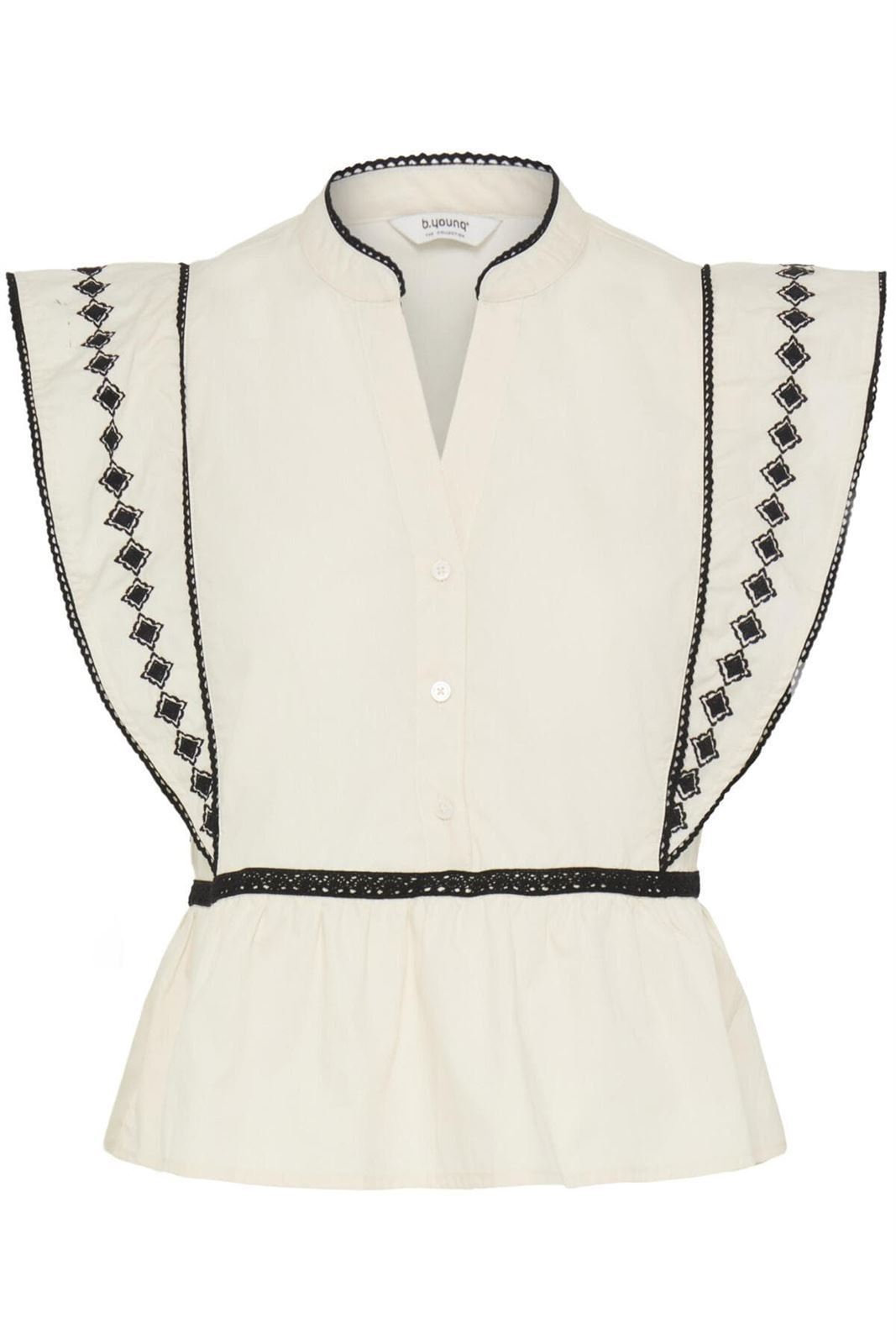 Blusa bordada sin mangas B.young, Imalli - crudo - Imagen 1