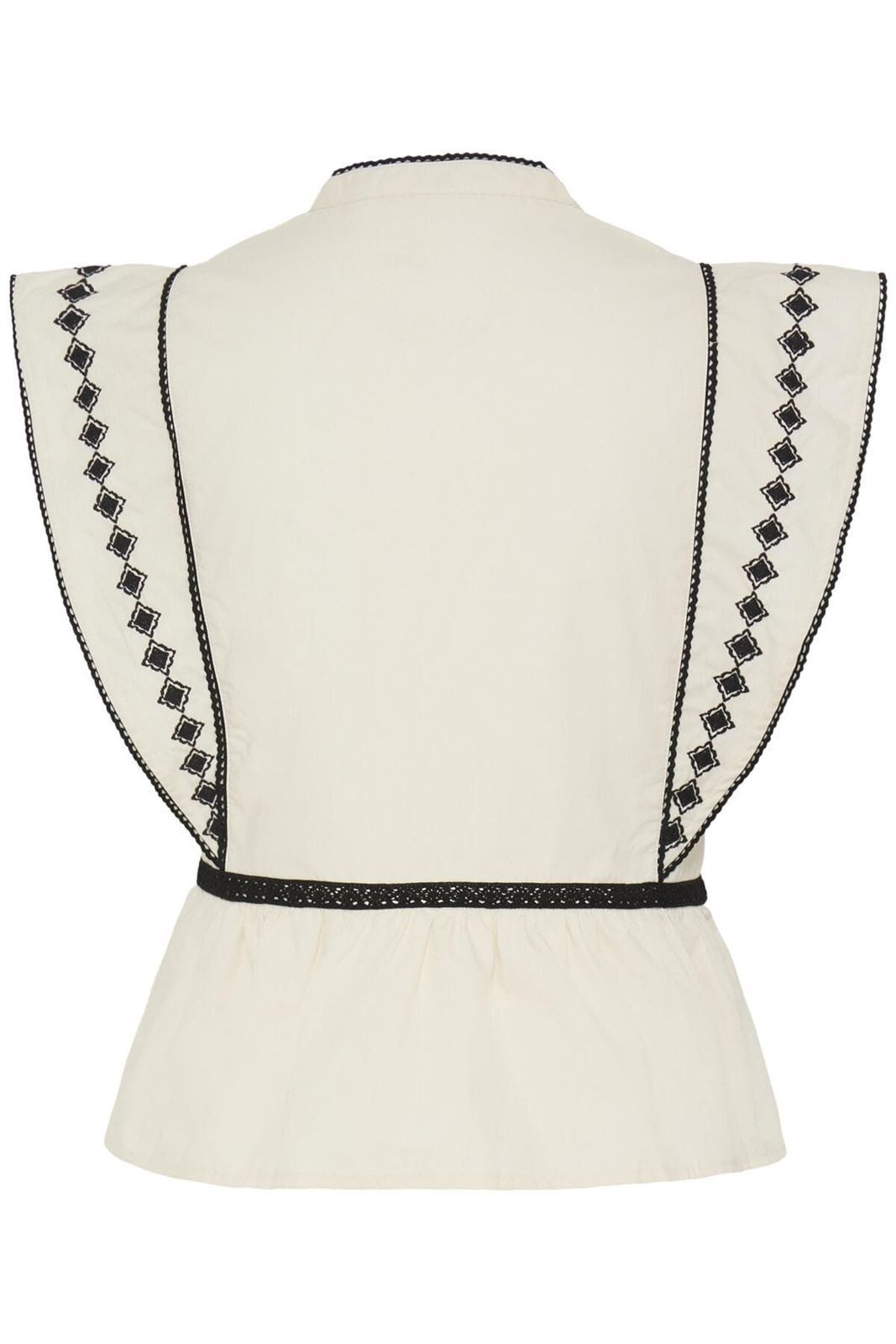 Blusa bordada sin mangas B.young, Imalli - crudo - Imagen 2