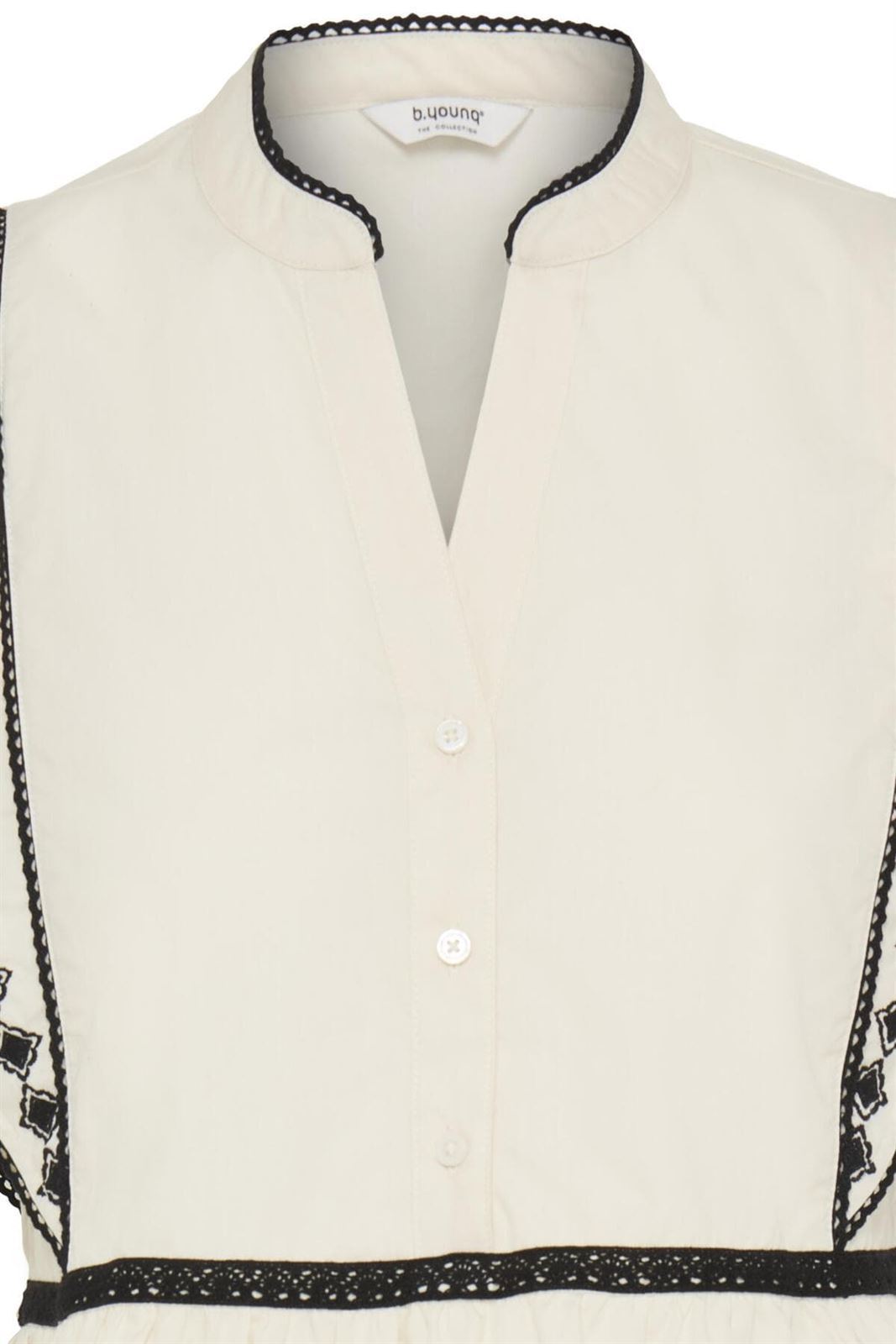 Blusa bordada sin mangas B.young, Imalli - crudo - Imagen 3