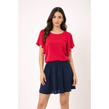 Blusa de plumeti manga volante roja, Duna - Imagen 2