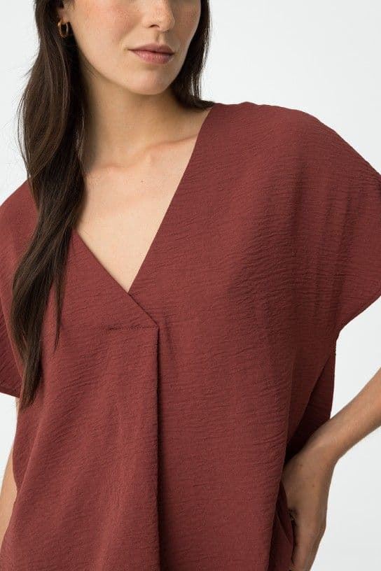 Blusa escote pico granate, Maxine - Imagen 4
