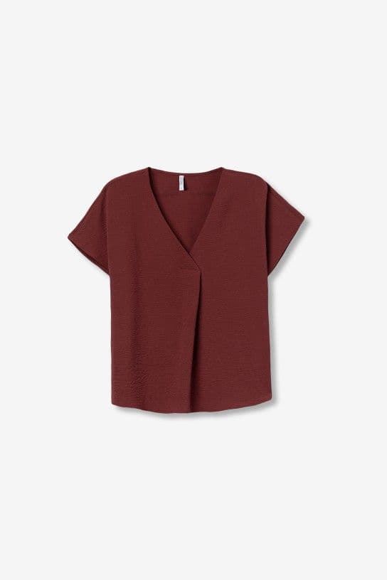 Blusa escote pico granate, Maxine - Imagen 7