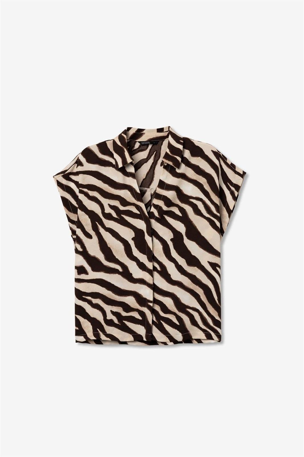 Blusa estampado cebra manga corta, Berto - Imagen 4