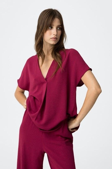 Blusa fluida rojo fucsia, Maxine - Imagen 1