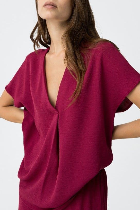 Blusa fluida rojo fucsia, Maxine - Imagen 3