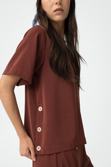 Blusa fluida teja, Aethos - Imagen 2