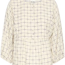 Blusa lino cuadro azules, IH Ficalo Ms - Imagen 1