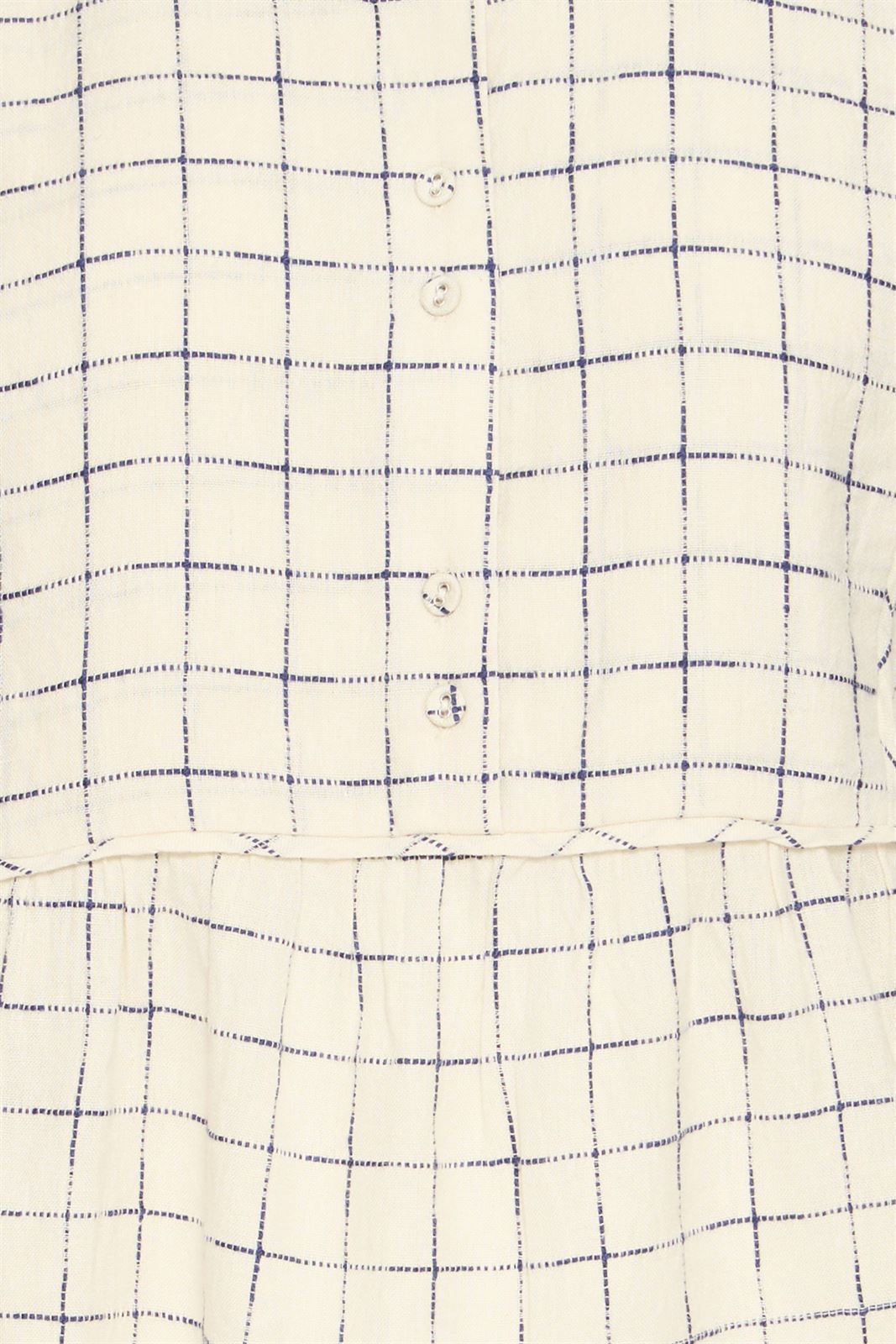 Blusa lino cuadro azules, IH Ficalo Ms - Imagen 3