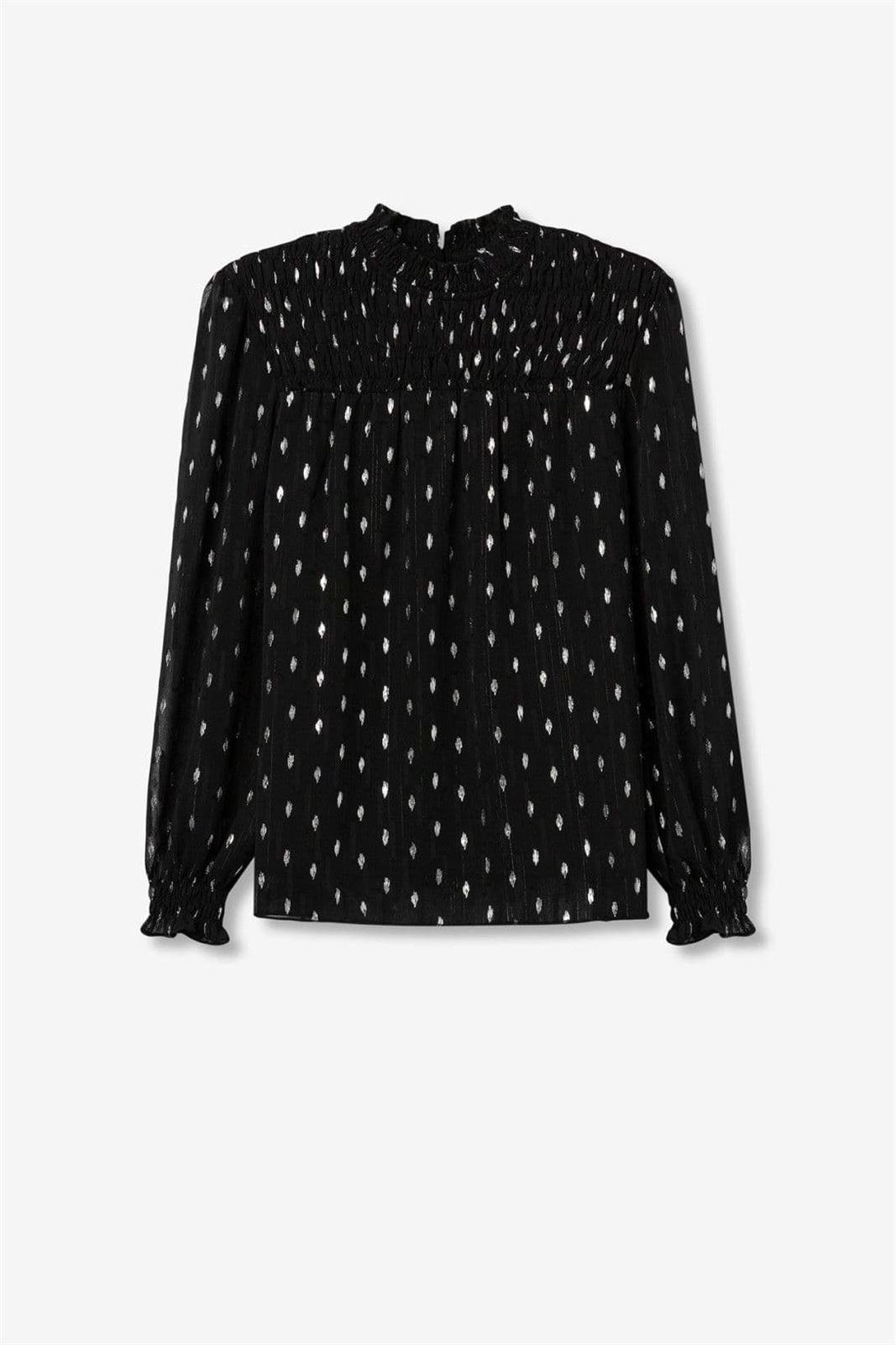 Blusa negra hilo metálico, Fernanda - Imagen 6