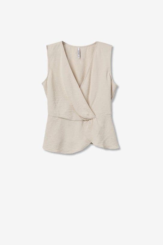 Blusa sisa peplum beige, Turim - Imagen 4