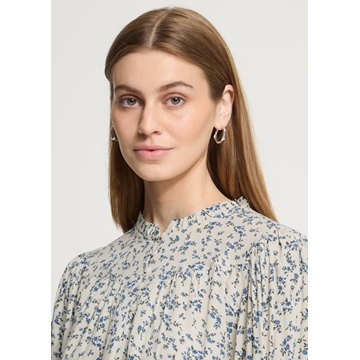Blusa Vera estampado floral Ichi - crudo y azul - Imagen 2