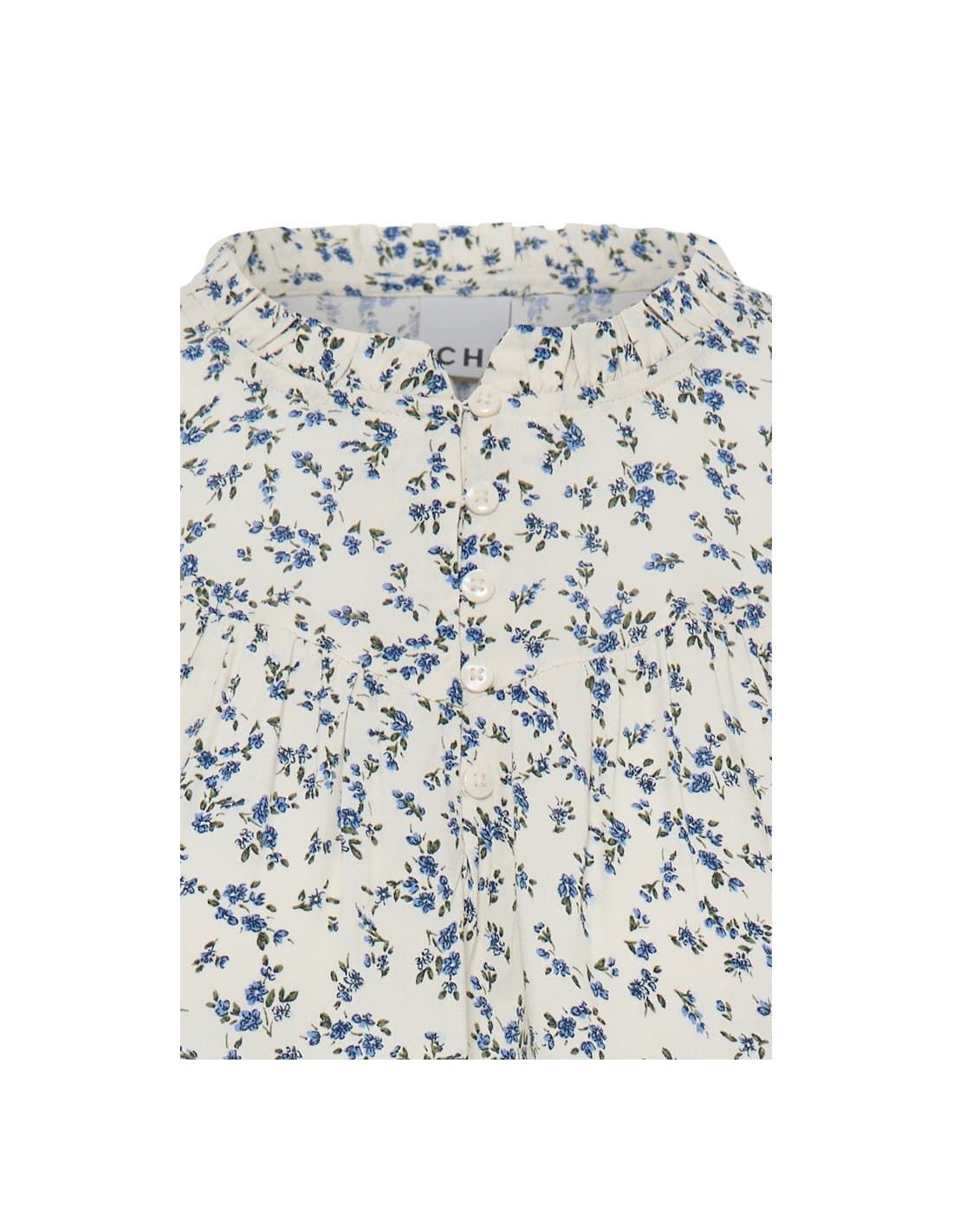 Blusa Vera estampado floral Ichi - crudo y azul - Imagen 6