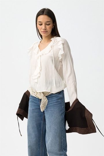 Blusa volantes blanca, Braga - Imagen 2