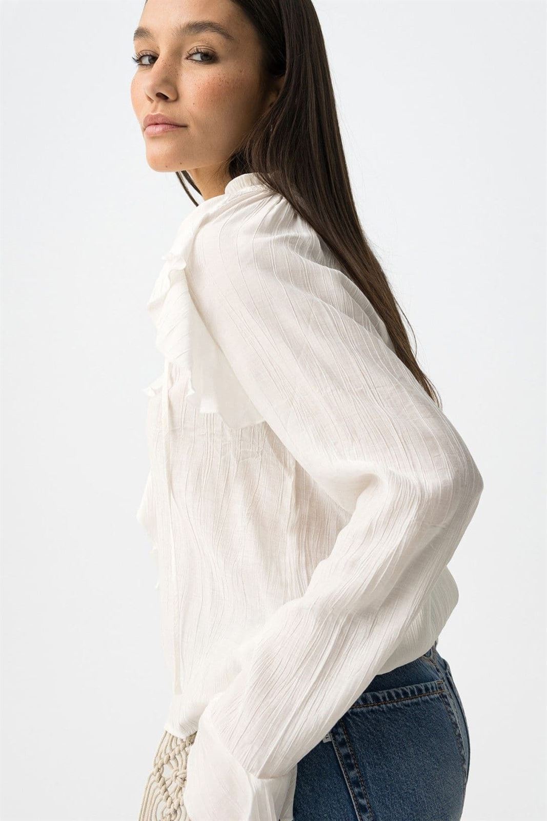Blusa volantes blanca, Braga - Imagen 6
