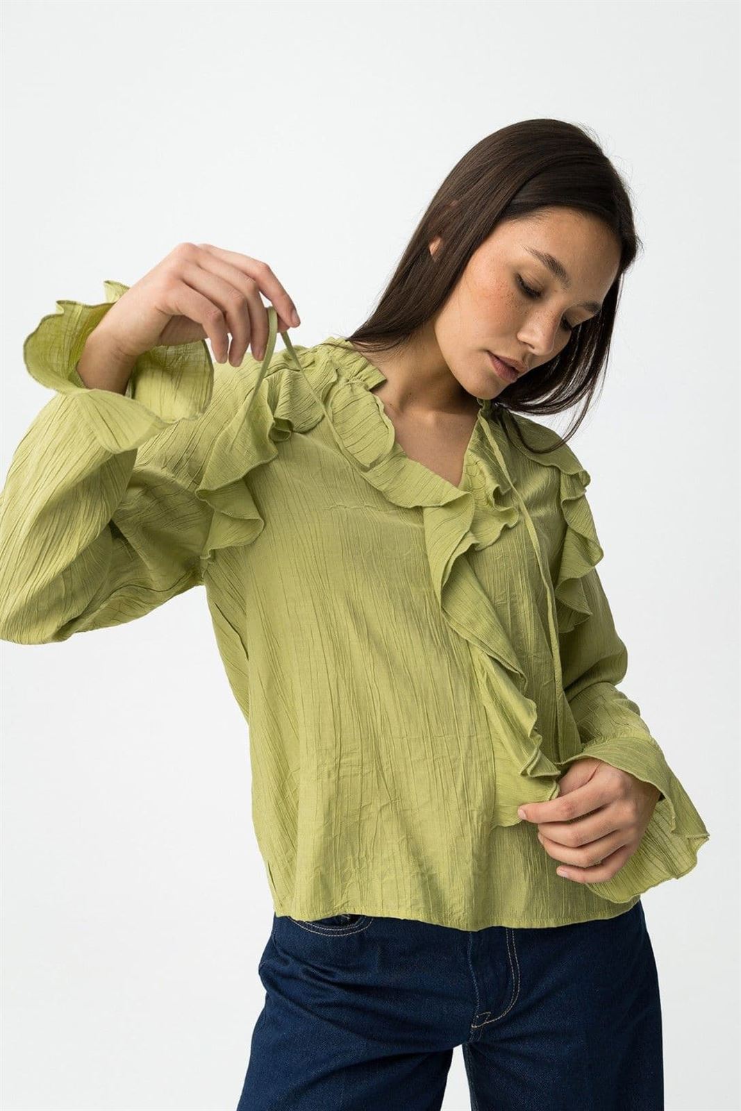 Blusa volantes verde, Braga - Imagen 2
