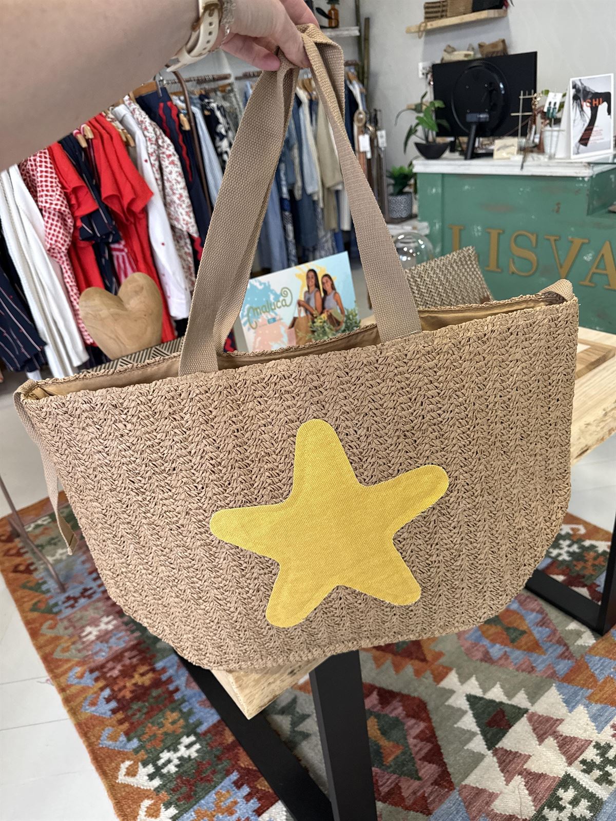 Bolso asas estrella bordada amarilla - Imagen 2