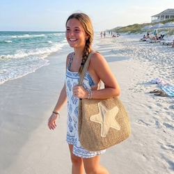 Bolso asas estrella bordada beige - Imagen 1