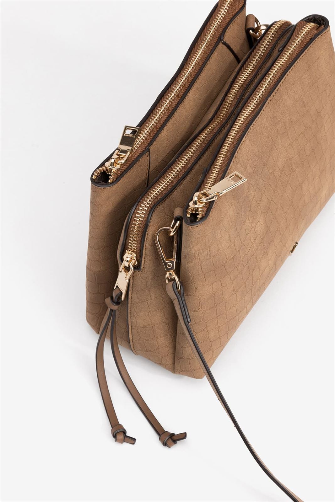 Bolso camel con textura - Imagen 3