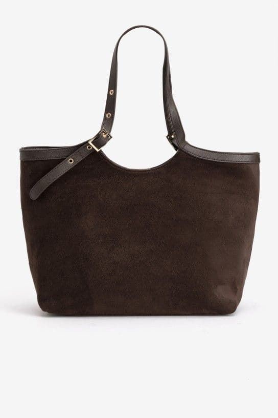Bolso shopper de ante Vilanova - marrón - Imagen 1