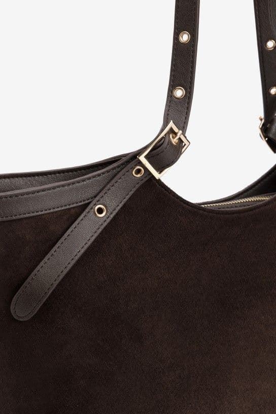 Bolso shopper de ante Vilanova - marrón - Imagen 3