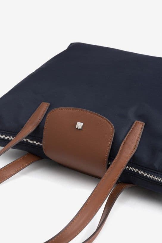 Bolso Shopper de Nailon Combinado azul marino - Imagen 3
