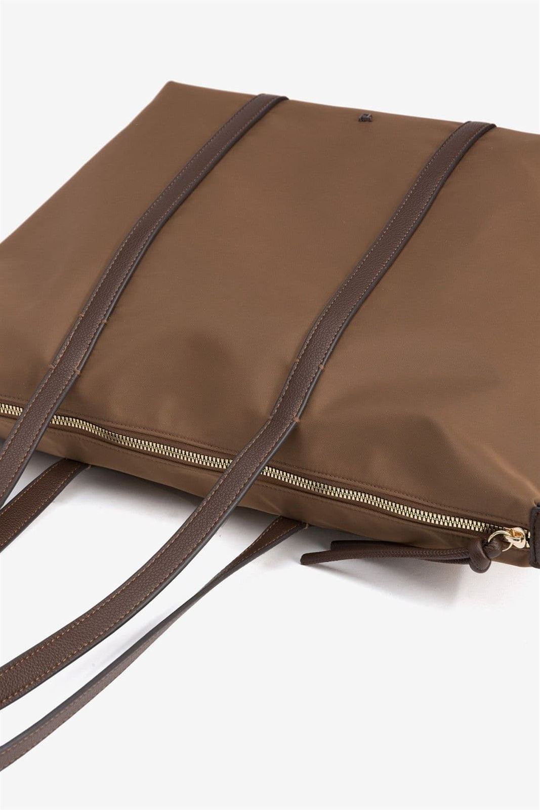 Bolso shopper de nylon marrón, Glen - Imagen 3