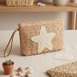 Bolso sobre/ Neceser estrella beige - Imagen 1