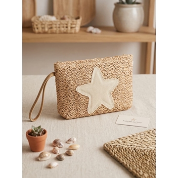 Bolso sobre/ Neceser estrella beige - Imagen 1