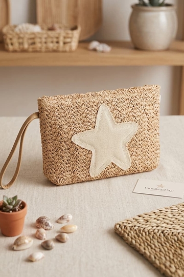 Bolso sobre/ Neceser estrella beige - Imagen 1