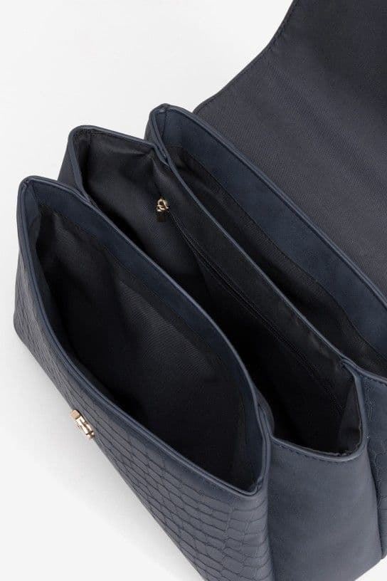 Bolso textura cocodrilo azul - Imagen 5