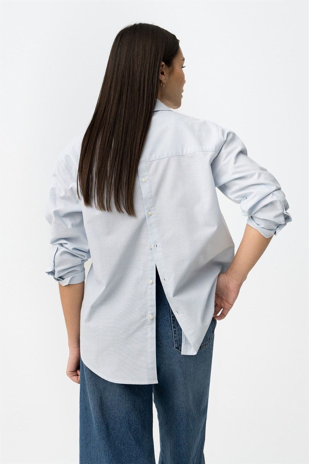 Camisa azul relaxed, Oxford - Imagen 5