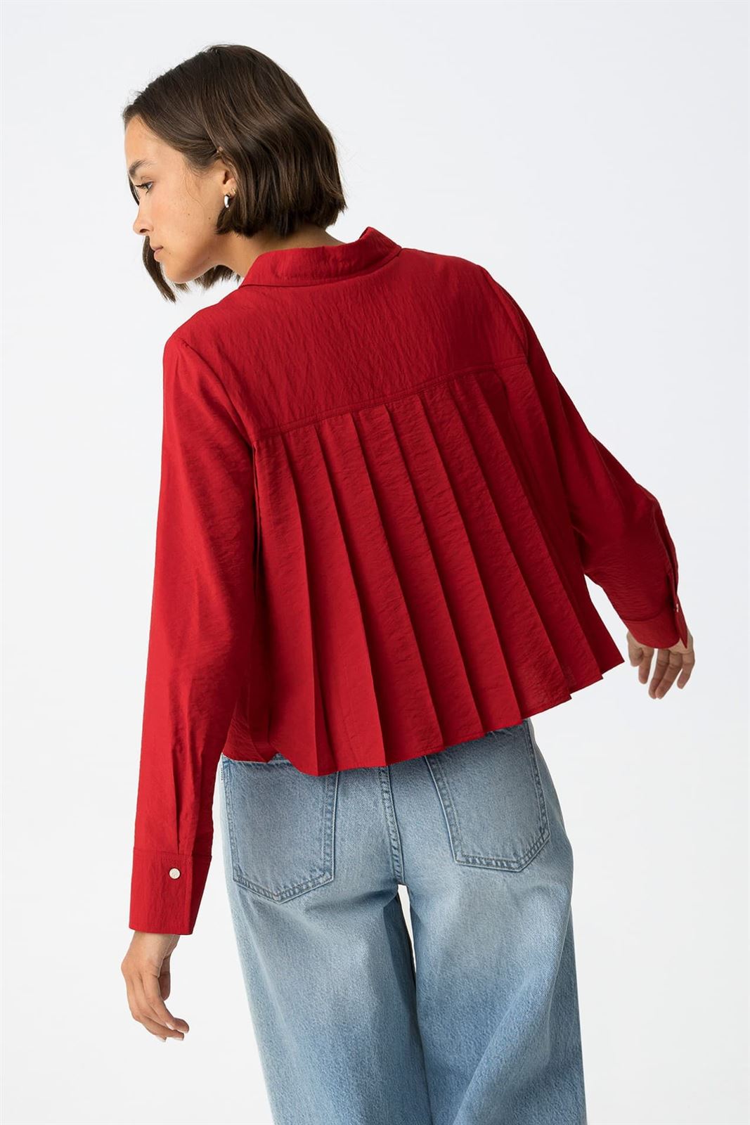 Camisa Cropped Roja, Bordo - Imagen 2