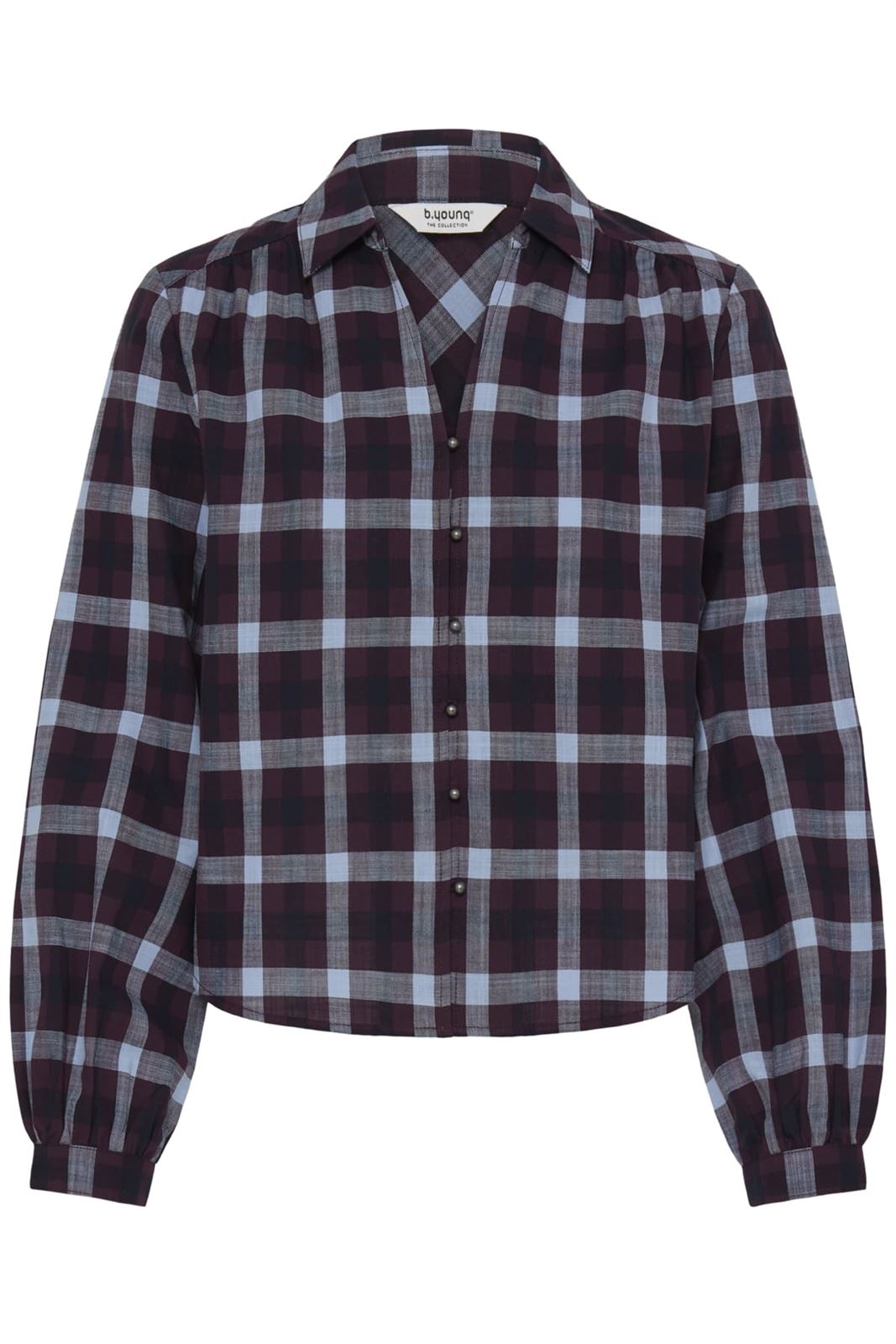 Camisa de cuadros B.young, Flanny - burdeos y azul - Imagen 6
