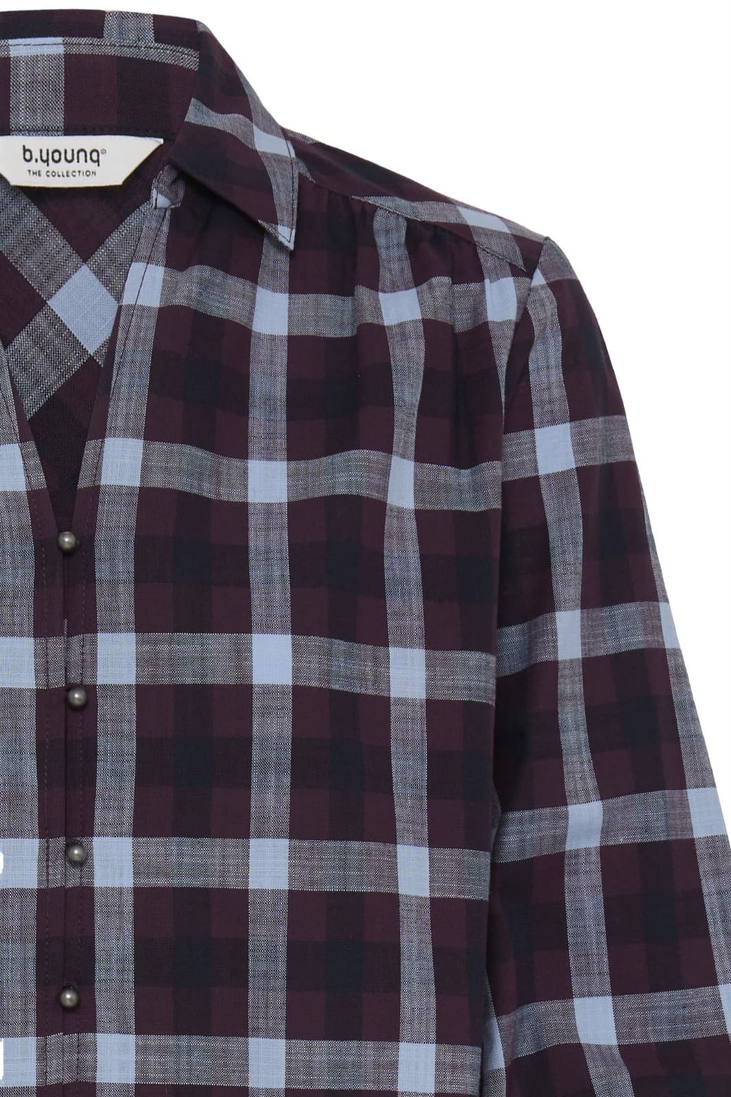 Camisa de cuadros B.young, Flanny - burdeos y azul - Imagen 8