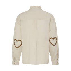 Camisa de cuello volante de rayas Ichi - beige - Imagen 2