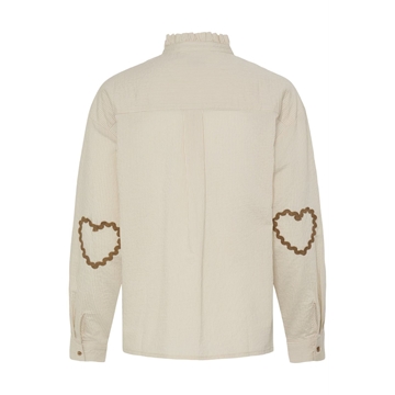 Camisa de cuello volante de rayas Ichi - beige - Imagen 2