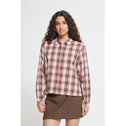 Camisa de Manga Larga a Cuadros Ichi Ih Emina Sh - Rosa /verde - Imagen 1