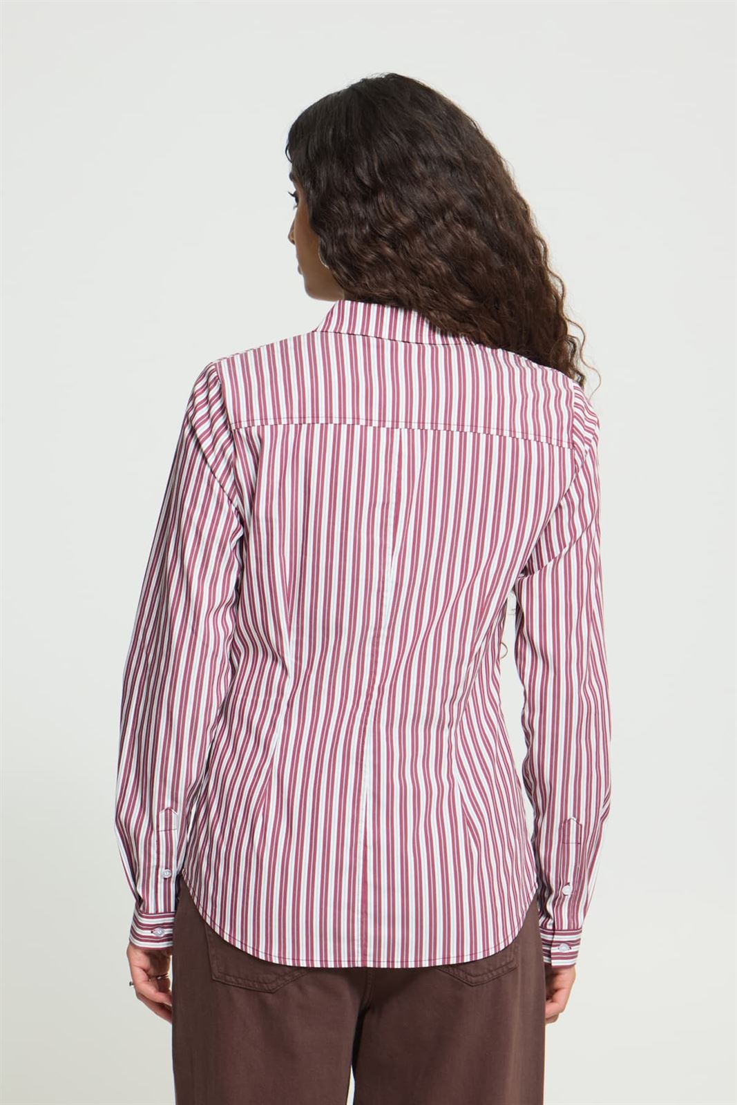 Camisa de rayas Ichi, Dima - burdeos, blanco y celeste - Imagen 7